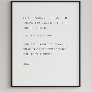 Rumi Quote Printable, Spiritual Wall Art, Rumi Printable Art, Home Decor, Inspirational Wall Art