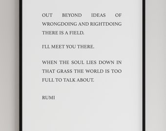 Rumi Quote Printable, Spiritual Wall Art, Rumi Printable Art, Home Decor, Inspirational Wall Art