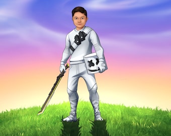 Game themed Custom Portrait. Digital Portrait From Photo. Best Birthday Gift Idea For Husband. Anniversary Idea For Gift To Boyfriend.