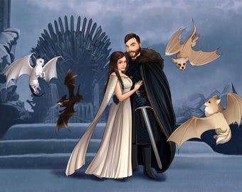 Custom Family or Couple portrait, Best Gift Idea, Portrait From Photo, Family Portrait, Anniversary Gift, Couple Illustration. Digital