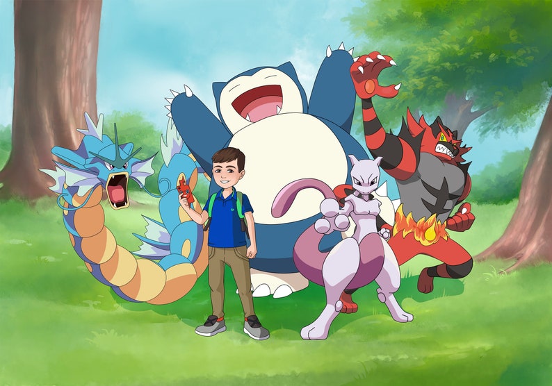 BIG SALE Monster World Custom Portrait. Best Gift Idea for Husband