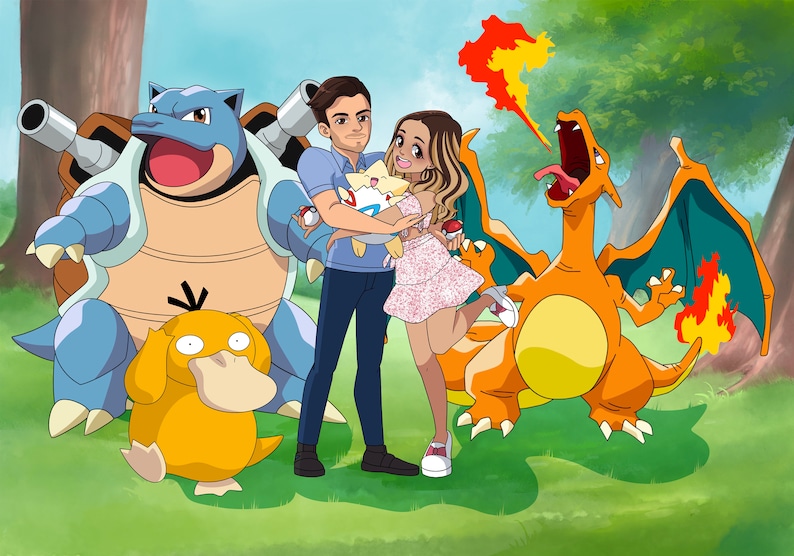 BIG SALE Monster World Custom Portrait. Best Gift Idea for Husband