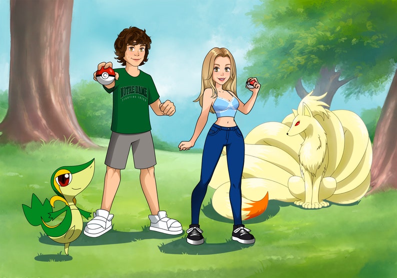 BIG SALE Monster World Custom Portrait. Best Gift Idea for Husband