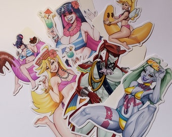 Summer Beach Vinyl Stickers/ Decal Laminated