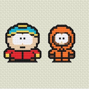 Cartman & Kenny korsstygnsmönster