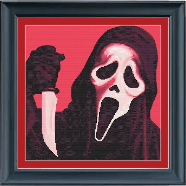 Ghost Face Cross Stitch Pattern #2