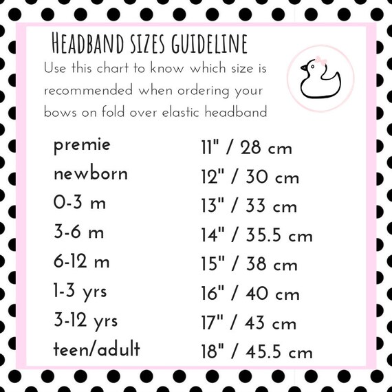 Foe Headband Size Chart