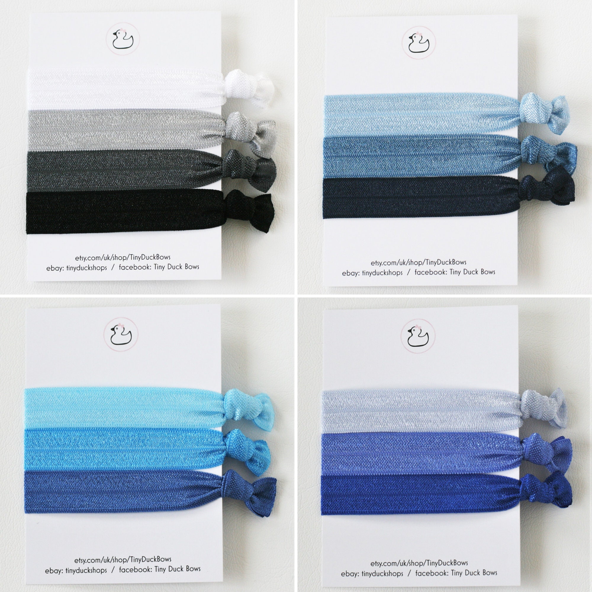 Blue Solid Hair Tiesneutral Colours Elastics Setsblue Color - Etsy