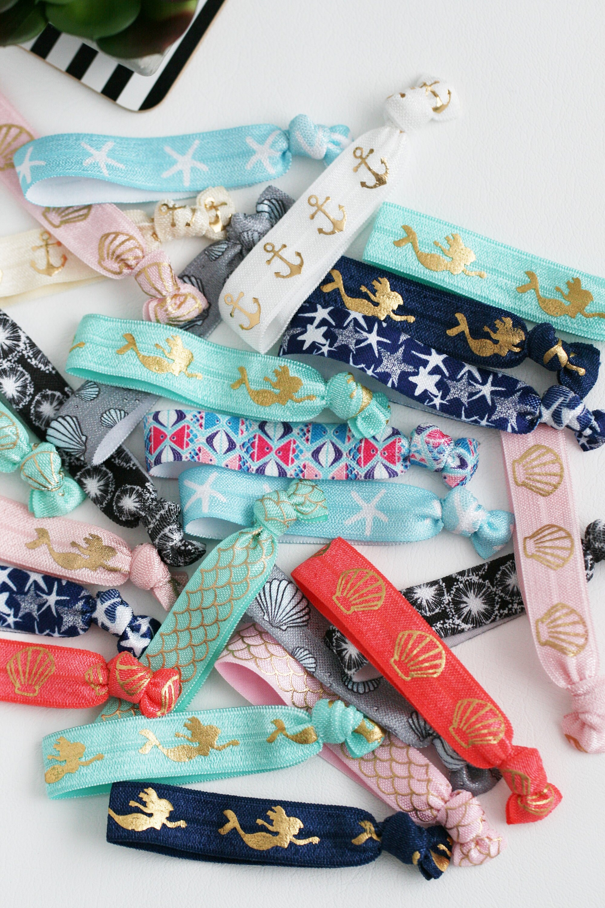 Bulk Sealife Themed Hair Tiesmermaids Elastic Hair Tiessale Etsy