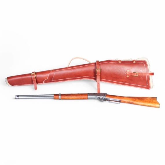 Full size lined scabbard for winchester henry lever action carbine with handle