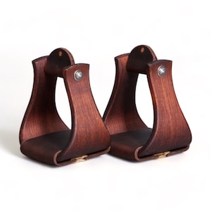 Handmade luxury oak wooden western stirrups 5&quot;