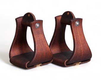 Étriers De Récompense Western Premium - Bois Et Cuir - 2 Pouces - Occasion