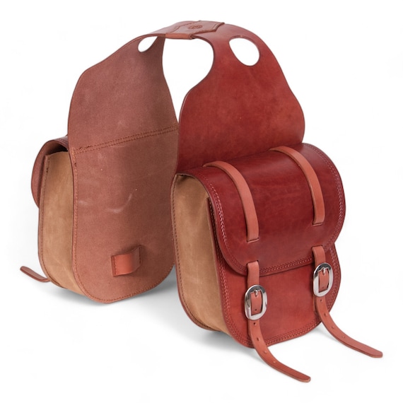 Made to order – Rear western leather saddle bags - L