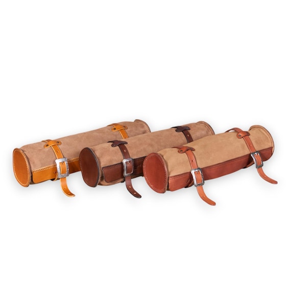 Handcrafted Cylinder-Shaped Cantle Bag for Western Saddle