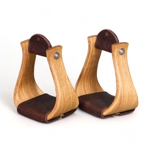 Handmade luxury real wooden western stirrups 4&quot;
