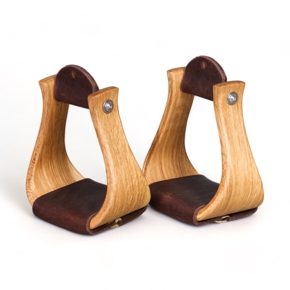 Handmade luxury real wooden western stirrups 4"