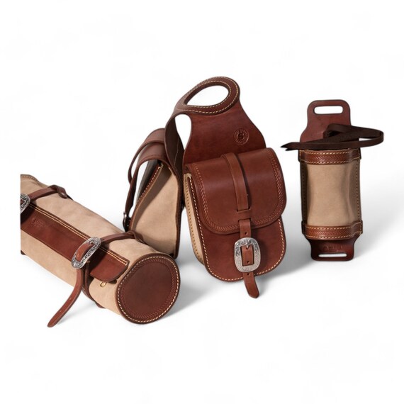 Sacoche De Selle Western En Cuir Marron Premium Pour Cheval - Style