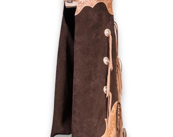 Cuir sur mesure avec fentes/nouvelles chaps/effet vieilli