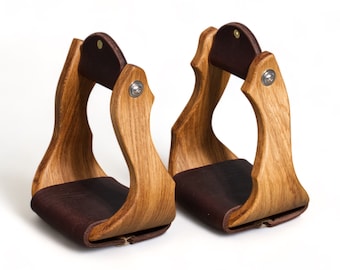 Estribos occidentales de madera de lujo hechos a mano de 4" BENNY