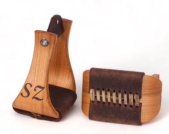 Étriers De Selle Western En Bois Recouverts Acier 4 Pouces - Cloche, Modèle WWSC, Inde, Neufs
