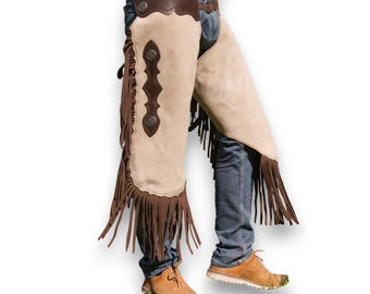 Made-to-order Handmade leather chinks