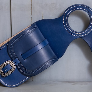 Sacoche De Selle Pommeau En Cuir Huilé - Artisanat Amish, Pennsylvanie, Neuve