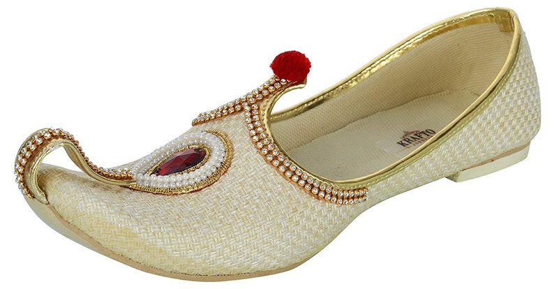 Handmade Mojari Men/'s Blue Velvet Rhinestone Ruby Mojaris A