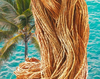 Authentieke Fijische Kokosvezel Touw Handgevlochten Kafa Koord 100 Yards Natuurlijk Kokostouw voor Ambachten Sieraden Macramé