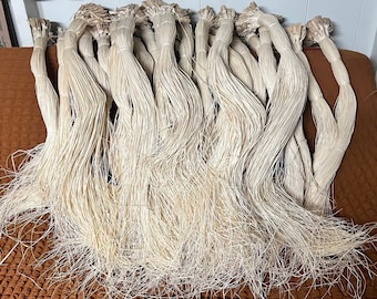 Dried White Coconut Leaves Rito Niau Bundle 400 Strands Natural Palm Fiber For Weaving Hats Baskets Polynesian Craft Decor Supplies