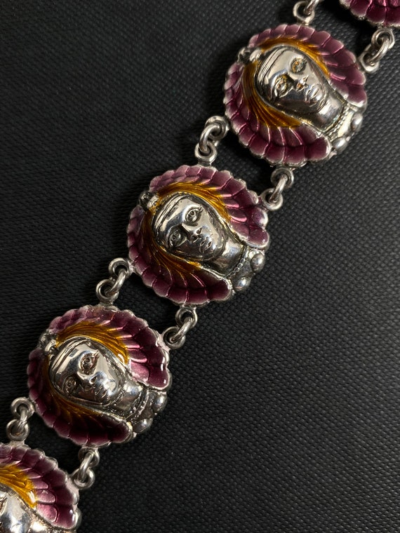 Extremely Rare Vintage Sterling Silver and Enamel… - image 6