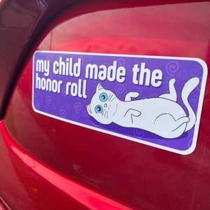 honor roll cat bumper sticker bumper magnet