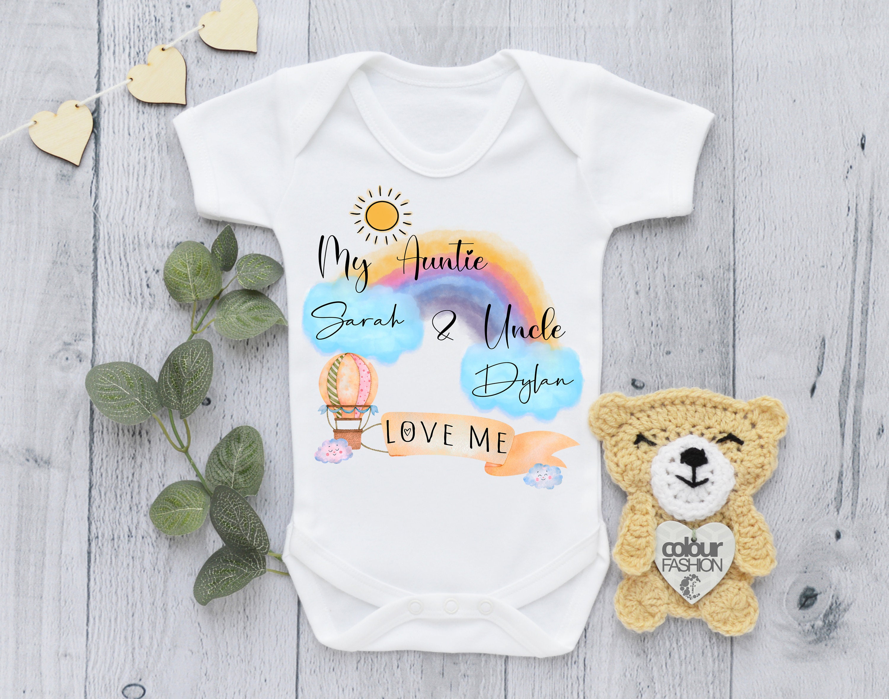 Personalised I love my Auntie & Uncle Baby Grow Bodysuit Babygrow Shower Gift 