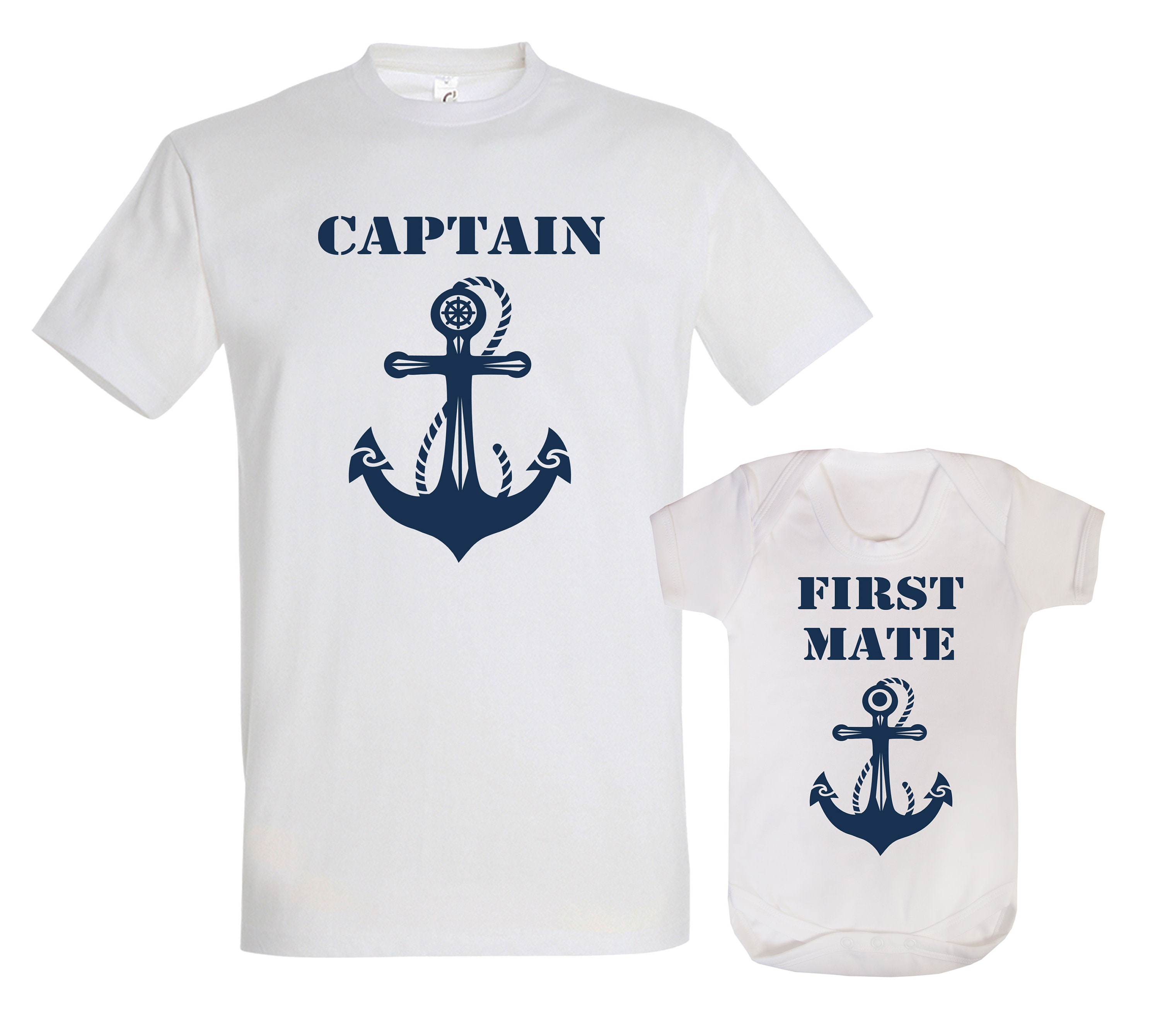 Captain and First Mate Dad Son Father Matching T-shirt | Etsy