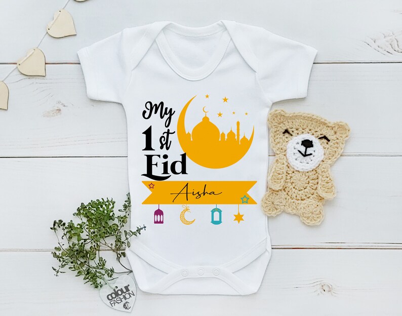 Ramadan Bodysuit Vest Baby Shirt Boy Girl Unisex New Baby Baby Gift Personalised My First Eid 1st Eid Gift Baby Grow