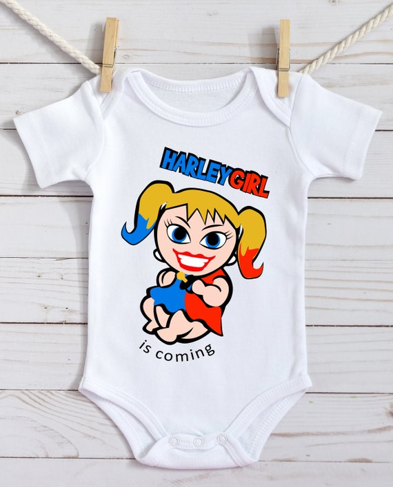 Harley Quinn Princess Joker Girl 0-24 Funny Bodysuits Babygrow