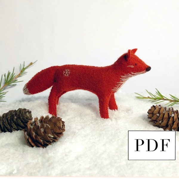 Felt Fox - Soft Sculpture - Digital Download Craftpod