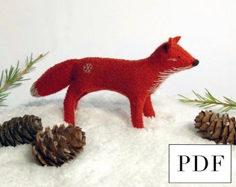 Felt Fox - Soft Sculpture - Digital Download Craftpod