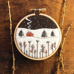 Winter Landscape Embroidery Kit - Appliqué & Embroidery Kit
