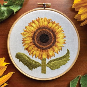 Sunflower Embroidery Kit - A Masterclass in Thread Painting - DIY Stitching Kit