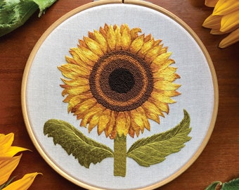 Sunflower Embroidery Kit - A Masterclass in Thread Painting - DIY Stitching Kit