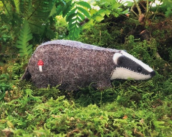 Felt Badger Kit: Sew Your Own Soft Sculpture with Wool & DMC Threads