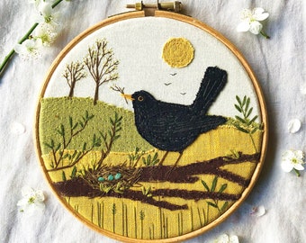 Blackbird's Nest Appliqué Embroidery Kit