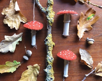 Toadstool Trio Kit - Stitch Three Adorable Mushroom Decorations