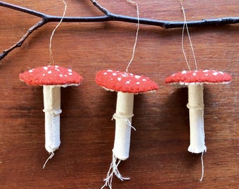 Toadstool Trio Kit - Stitch Three Adorable Mushroom Decorations