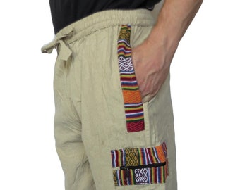 Pantalon Fairtrade en coton avec bordure népalais (en 6 couleurs) P210
