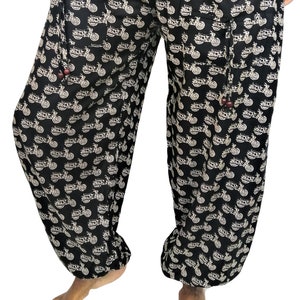 2 Colours Soft Rayon Motorbike Print 2 Front Pockets Print Natan Trouser Fairtrade