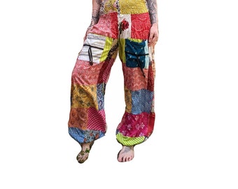 Patchwork Cotton Print   Front Pocket Trousers P219 Fairtrade