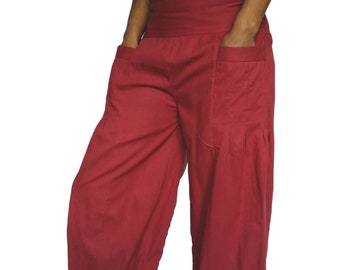 3 Colours Cotton Front Panel Elasticated Back Kamu Trousers Fair Trade