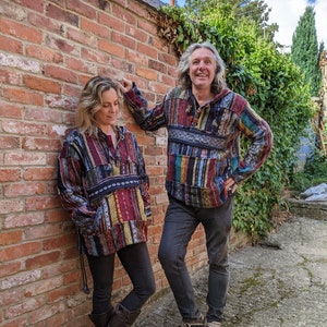 Fairtrade Unisex Pullover Brush Cotton Patchwork Colour or Natural
