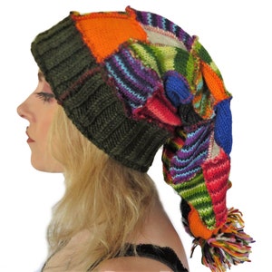 Fairtrade &quot;Korean&quot; Wool hat in Patchwork and MultiColour